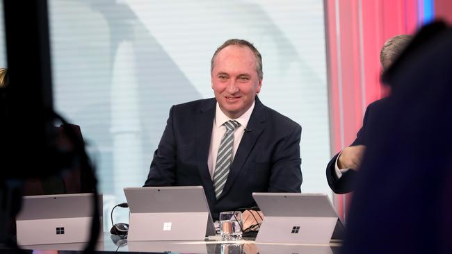 Barnaby Joyce on set at Channel seven during their election coverage, Sydney, 23rd March 2019. Picture by Damian Shaw