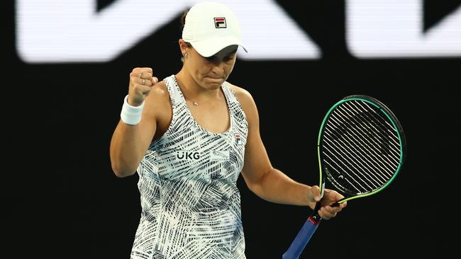 Ash Barty has surged into the Australian Open semi-finals for the loss of only 17 games. Picture: Getty Images