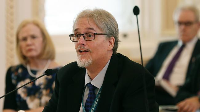 Metro North Hospital and Health Service chief executive Shaun Drummond during Estimates Hearings at Parliament House. Picture: Tara Croser