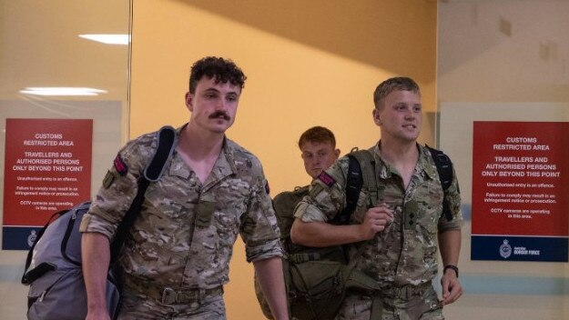 Troops from 40 Commando, Royal Marines, touched down at Darwin airport on the weekend. Picture: 1st Brigade, Australian Army.