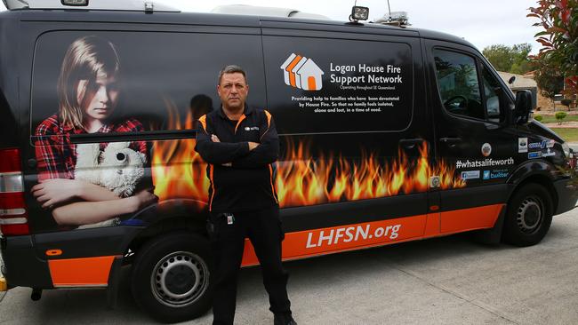 Louie Naumovski from Logan House Fire Support Network. Picture: Peter Cronin