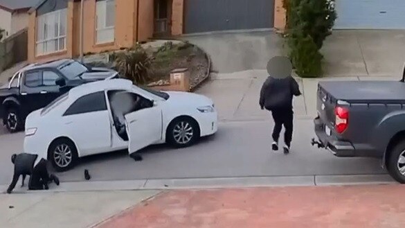 The victim was allegedly punched in the head before one of the offenders made off with his car. Picture: 9 news