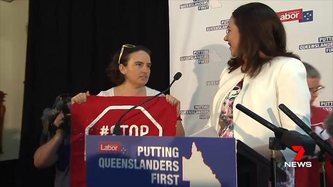 7 NEWS QUEENSLAND: Adani protester interrupts Premier's presser