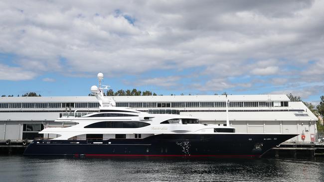 Clive Palmer's yacht Australia docked in Hobart. Picture: Nikki Davis-Jones