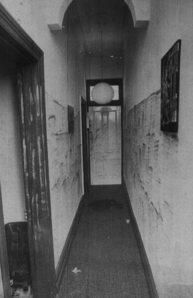 The hallway in the house in Collingwood where the murders took place.