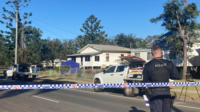 Police cordoned off a massive area along Patrick St in Laidley.