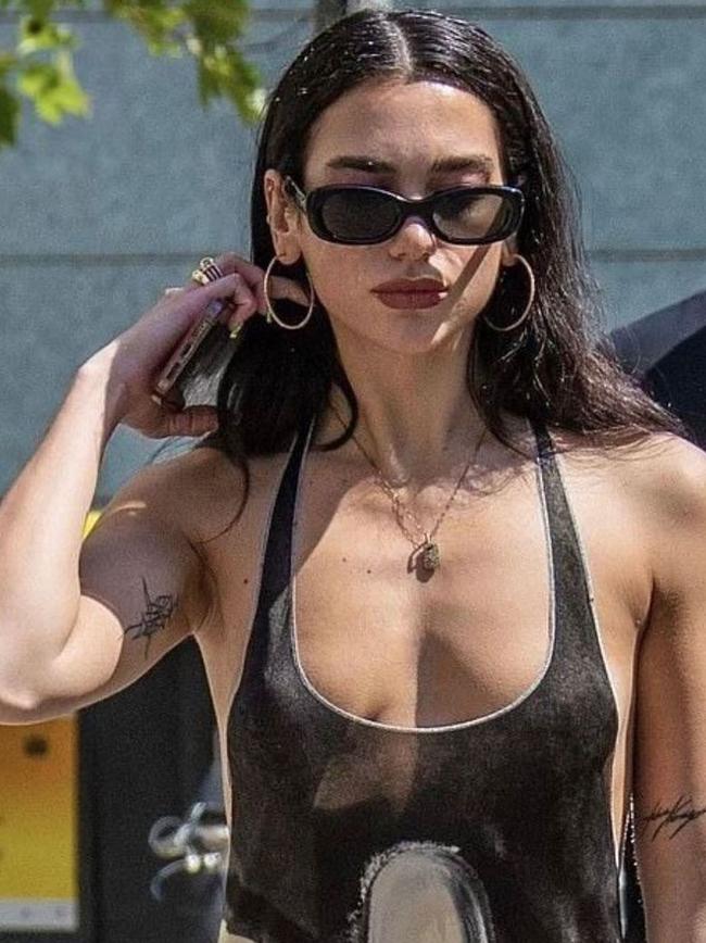 Dua Lipa wearing nipple covers from Booby Tape. Supplied