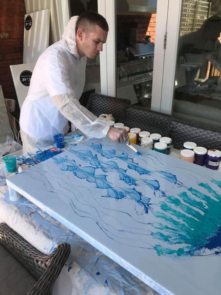 Dayne Beams is using art therapy as he deals with his latest mental health battle. Picture: Dayne Beams