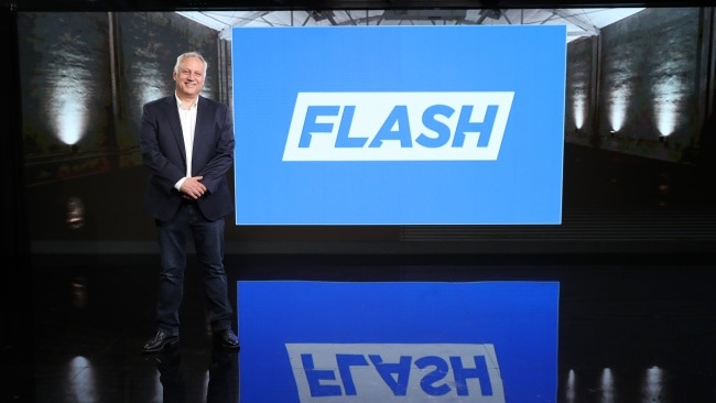 CEO of Flash, Kayo and Bine Julian Ogrin at the Foxtel Flash launch at Gravity Studios, Artarmon. Picture: Foxtel / Brett Costello