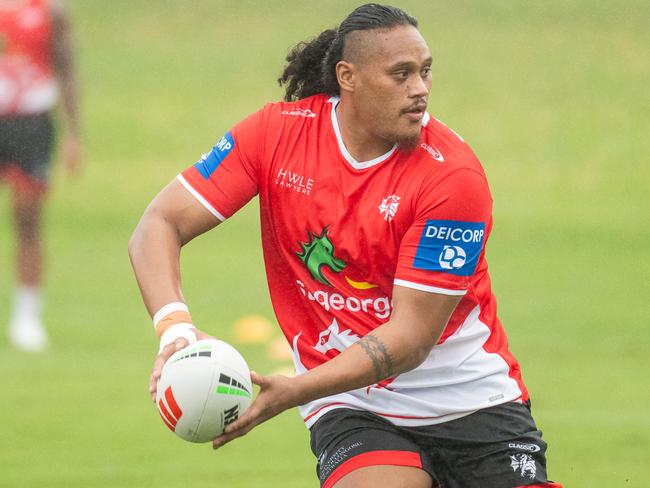 Luciano Leilua will on Sunday play his first game for the Dragons since re-uniting with them earlier this month. Credit: Dragons media.