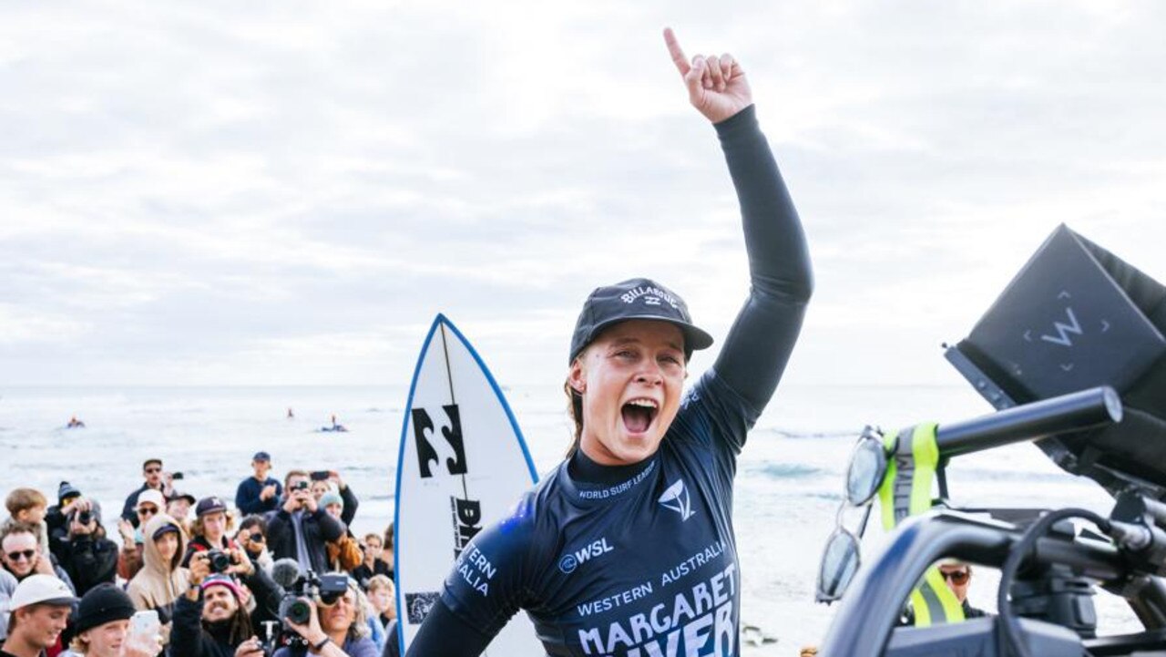 Isabella Nichols of Australia after winning in the final at the Margaret River Pro on May 4, 2022. Picture: Matt Dunbar/World Surf League.