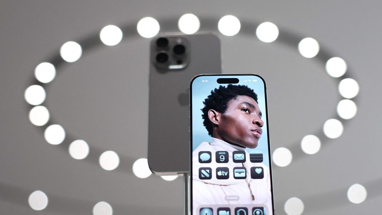 The new iPhone 16 Pro is displayed during an Apple special event at Apple headquarters. (Photo by JUSTIN SULLIVAN / GETTY IMAGES NORTH AMERICA / Getty Images via AFP)