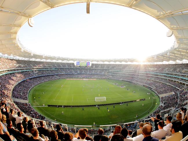 PERTH, AUSTRALIA - MAY 19: A general view of play during the 2019 A-League Grand Final match between the Perth Glory and Sydney FC at Optus Stadium on May 19, 2019 in Perth, Australia. (Photo by Will Russell/Getty Images)