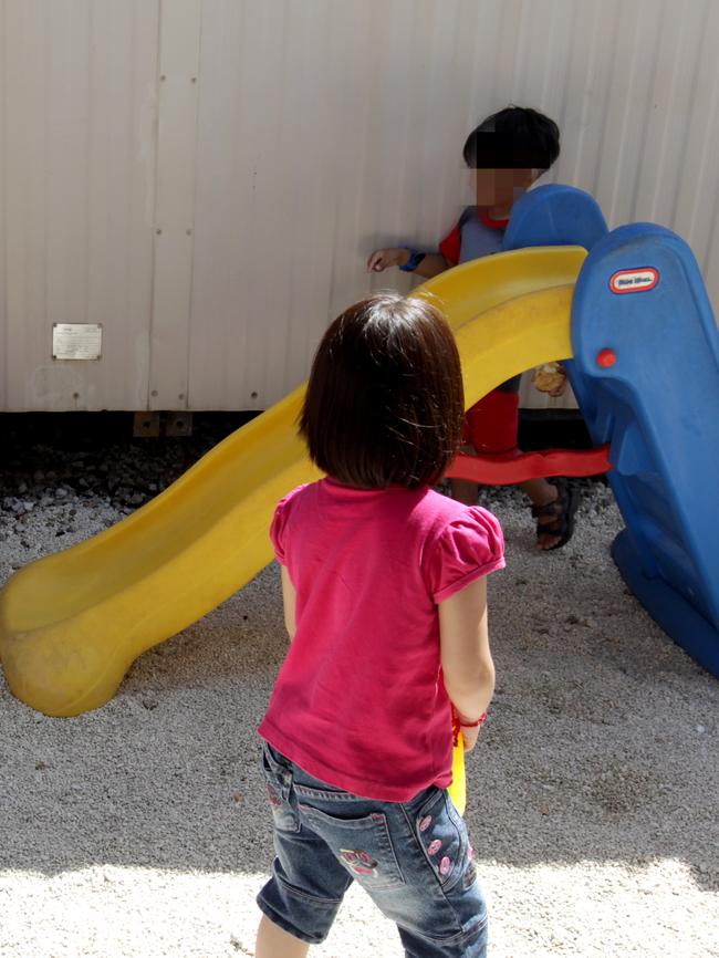 Some of the children inside Christmas Island Detention Centre.