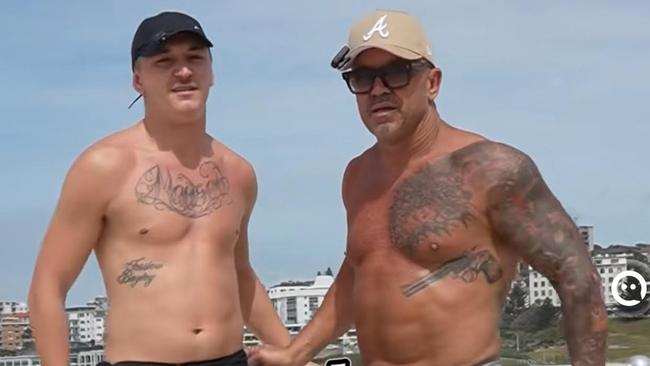 Late social media star Russell Manser and his son Ky, who police allege were both part of a scheme to fraudulently sexual abuse compensation. Russell Manser died in March 2024. Picture: TikTok