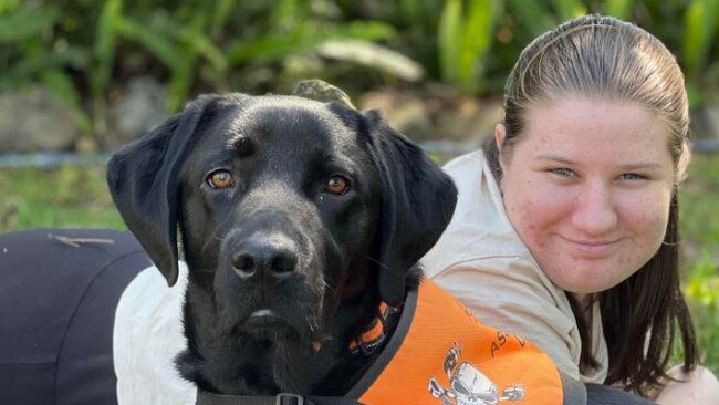 After their first session together, "Greg" the assistance dog from Empower Assistance Dogs, with Abbygail Crosby, from Pimpama on the northern Gold Coast.