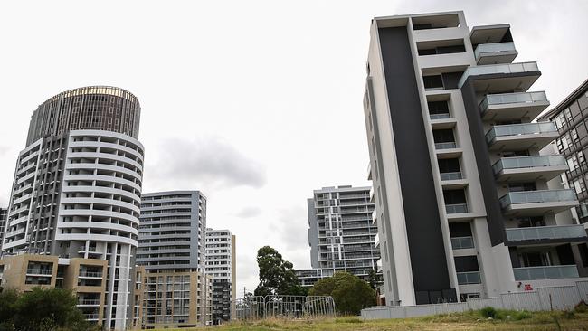 Apartments around the train station at Carlingford. Picture: Carmela Roche