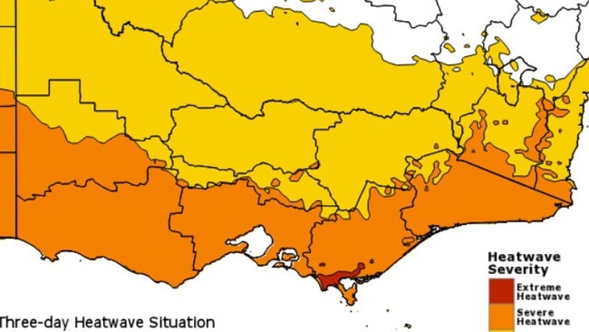 Most of Victoria is sweltering through record high temperatures. Picture: BOM