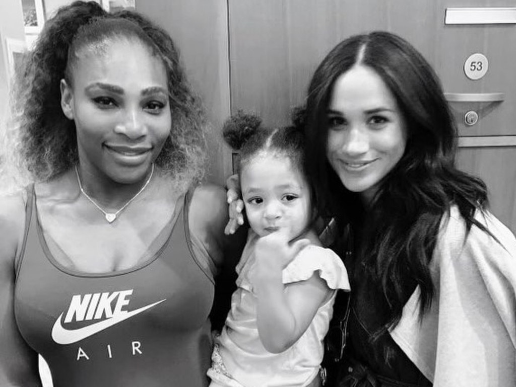 Serena Williams and her daughter Alexis with Meghan Markle. Picture: Instagram