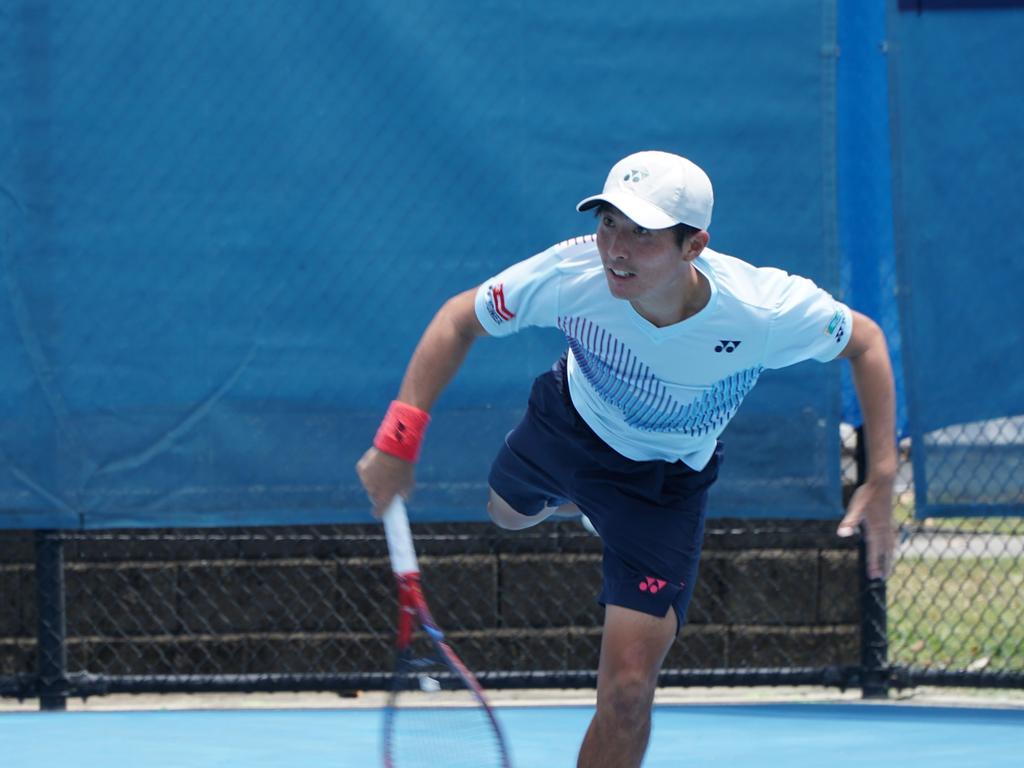 Japan's Rio Noguchi during a match at the Cairns Tennis International. Picture: Christine Turnbull