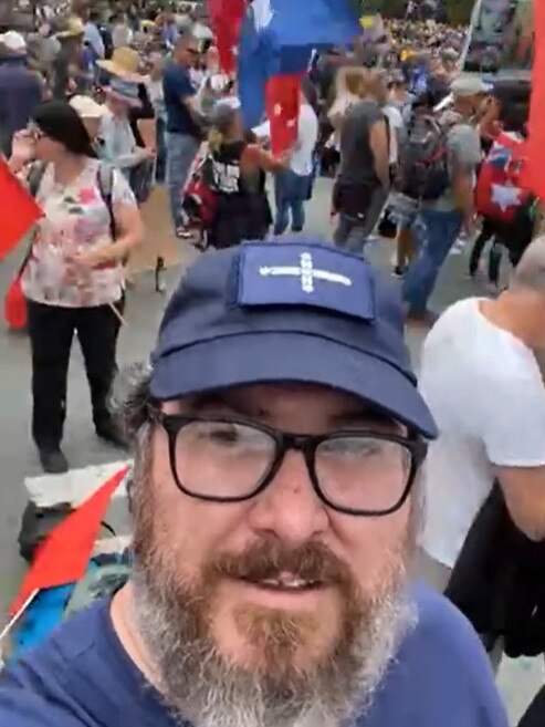 George Christensen at the Canberra rally on Saturday.