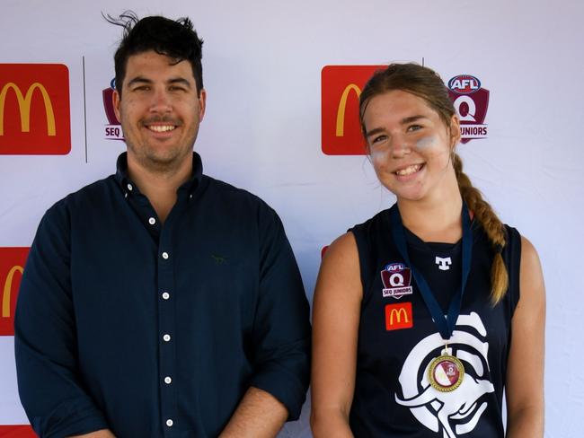 Indianna Scheffler of Coorparoo Roos won the best on ground award for the Under 15 Girls Div 2 in the SEQJ competition. Picture: Supplied