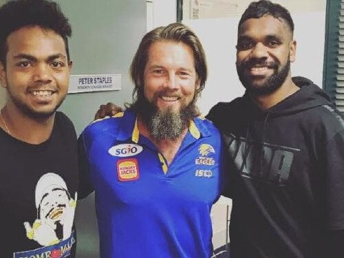 Ben Cousins with Willie Rioli and Liam Ryan in February. Photo via Instagram.