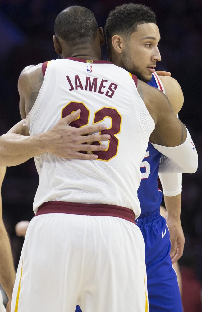 “If you’re aligned with the King, your decisions are going to be royalty-like”. Simmons with LeBron James. Picture: Getty Images