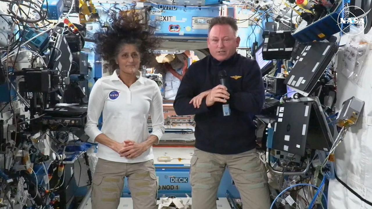 Mr Wilmore and Ms Williams flew home aboard a SpaceX Dragon after over nine months in space. Picture: Miguel J. Rodriguez Carrillo/AFP