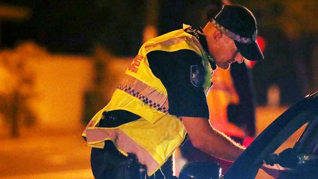 RBT Roadside Breath Test . Overnight ride along with the Townsville Police. Picture: Alix Sweeney