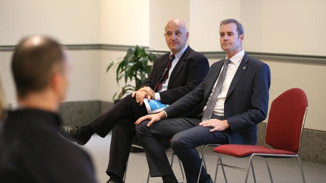 Tasmanian Health Service chief executive David Alcorn and Health Minister Michael Ferguson. Picture: NIKKI DAVIS-JONES