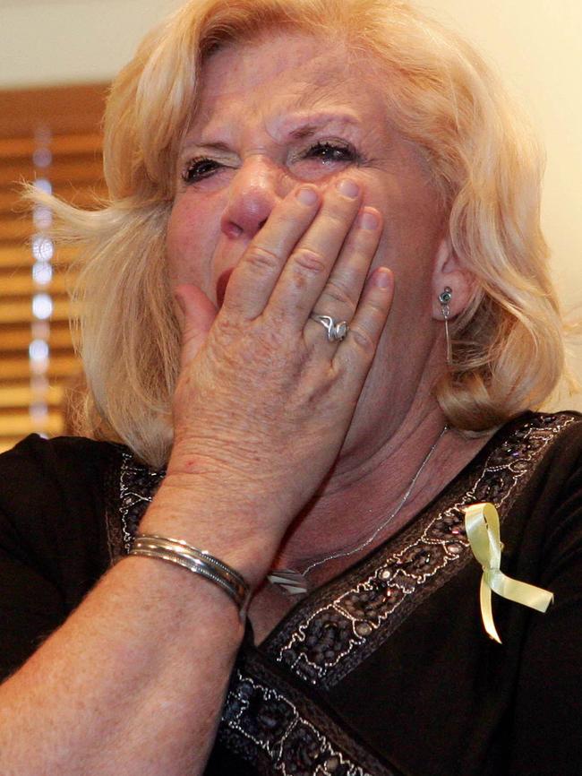 Rachelle Hamilton covers her mouth in disbelief as the sentence is announced. Picture: Adam Head