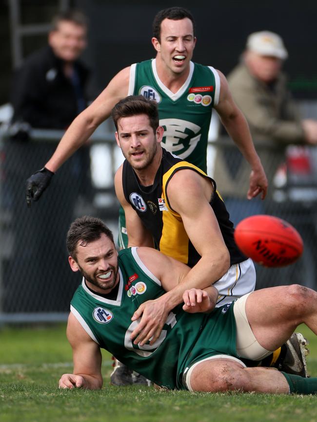 Josh Riddle on the ground for Greensborough.