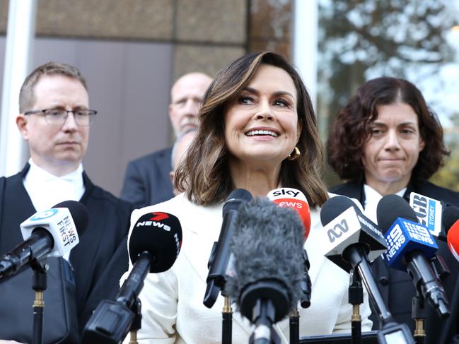 Lisa Wilkinson outside the Federal Court of Australia. (Photo: Jane Dempster/The Australian)