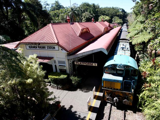 Kuranda Railway Station had its wettest July since record keeping began 127 years ago. Picture: Stewart McLean