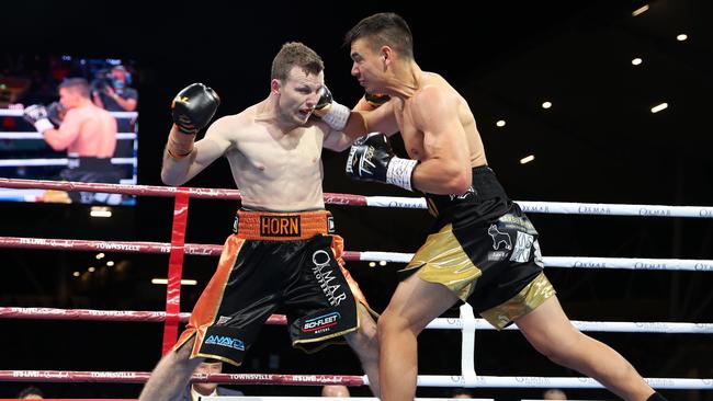 Jeff Horn vs. Tim Tszyu at Queensland Country Bank Stadium. Picture: Alix Sweeney