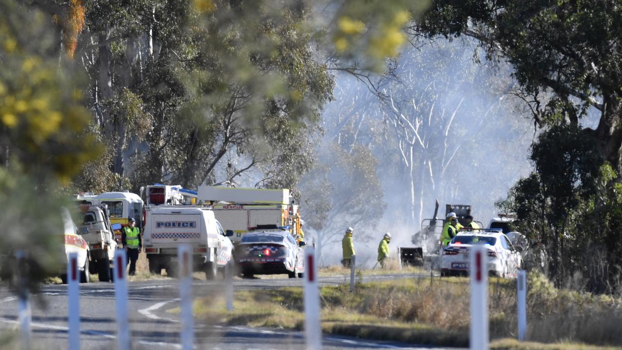 One person has died after their sedan collided with a truck carrying fuel at the intersection of the New England Highway and Rosenthal Road, south of Warwick.