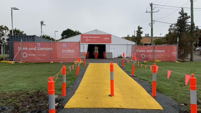 Lismore Coles pop-up store located behind Lismore regional gallery on Rural Street. Picture Cath Piltz