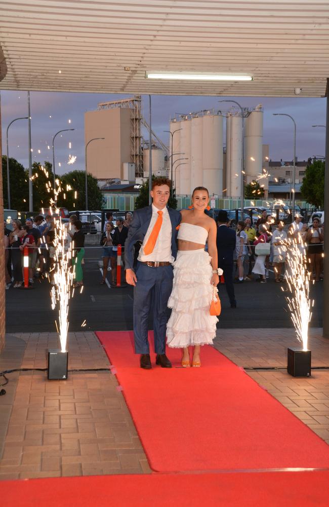 Toowoomba school formals. At the 2023 St Ursula's College formal is graduate Erynn Millward with her partner Tom Wederell. Picture: Rhylea Millar