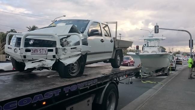 Car and boat crash at Labrador. Photo: Jerad Williams