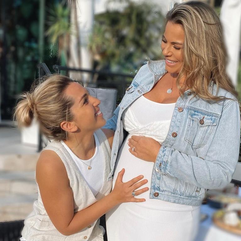 Fiona, 37, and her fiance Hayley Willis, 30, announced they are expecting their first child together in March next year. Picture: Instagram/FionaFalkiner