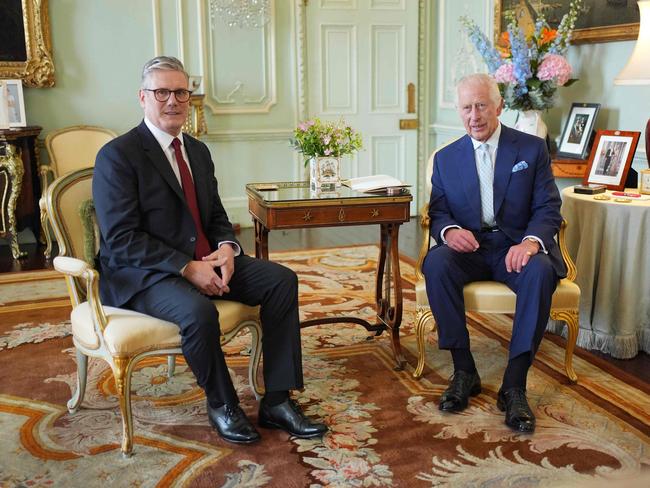 Britain's King Charles III meets with Britain's incoming Prime Minister Sir Keir Starmer. Picture: AFP