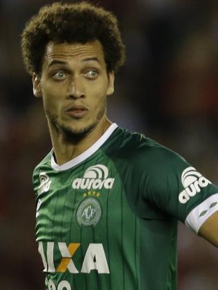 Brazil's Chapecoense Helio Neto on the pitch during a Copa Sudamericana soccer game in Asuncion, Paraguay. Picture: AP