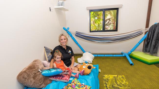 Raquel Hartley from The Reilly Room Project and Jeanie Vallance at the launch of the new Reilly Room at BIG4 Adventure Whitsunday Resort. Photo: Riptide Creative