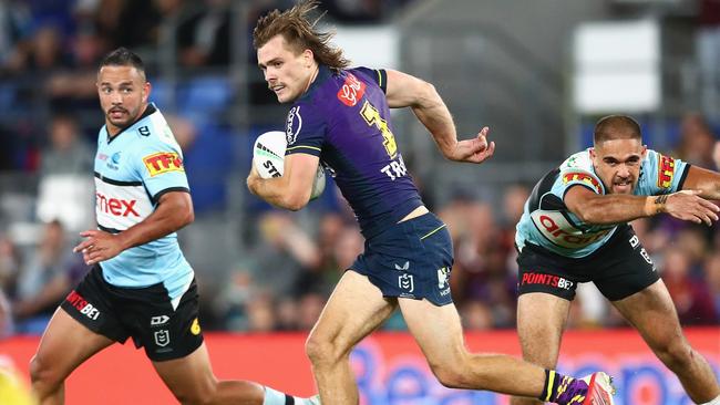 Papenhuyzen lit up the Sharks in the final round in his best game following his concussion concerns. Picture: Getty