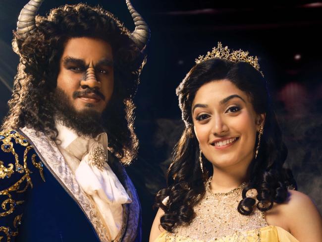 Shubshri Kandiah and Brendan Xavier in Disney's Beauty and The Beast the musical. Picture: Supplied by Disney