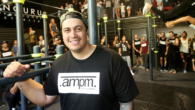 Johann Ofner’s friend and business partner Mat Teamoke at the new AMPM HQ fitness studio in Miami. Picture: Mike Batterham