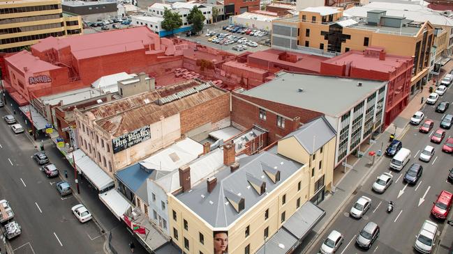 Site overlay, the Odeon Theatre and Former Tattersalls Hotel and the Hanging Gardens.