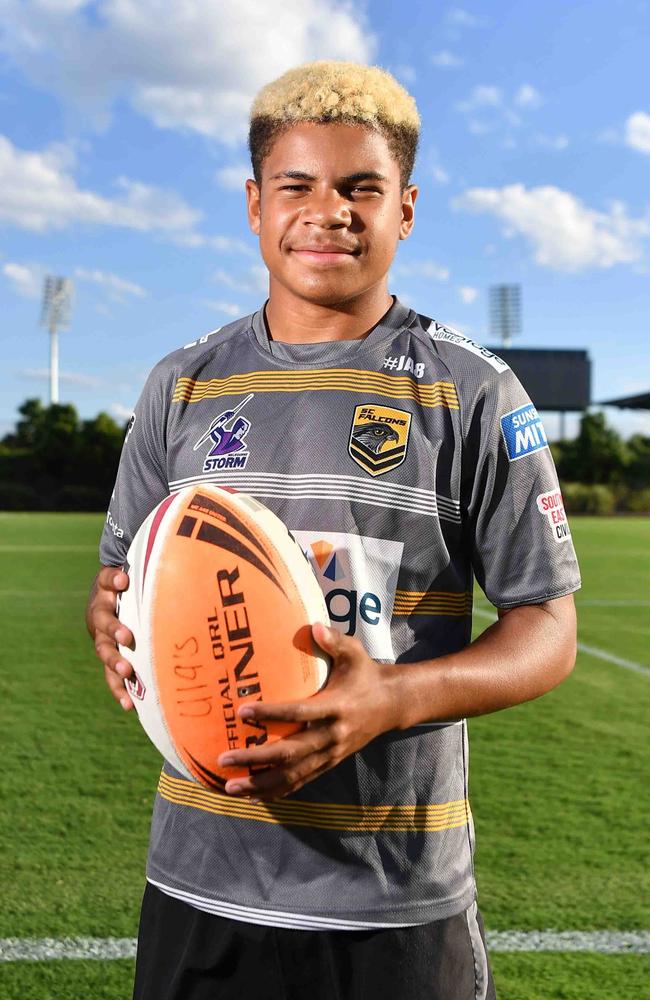 Sunshine Coast Falcons under-16s players. Ellyjah Birve. Picture: Patrick Woods.