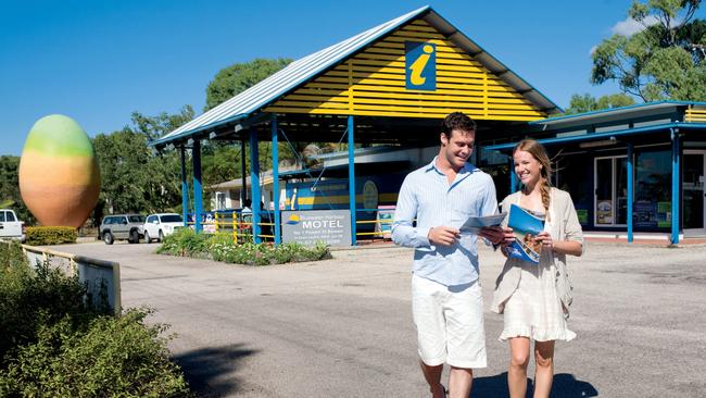 The iconic Big Mango and Big Mango Visitor Information Centre are located 5km south of Bowen. Picture: Tourism and Events Queensland